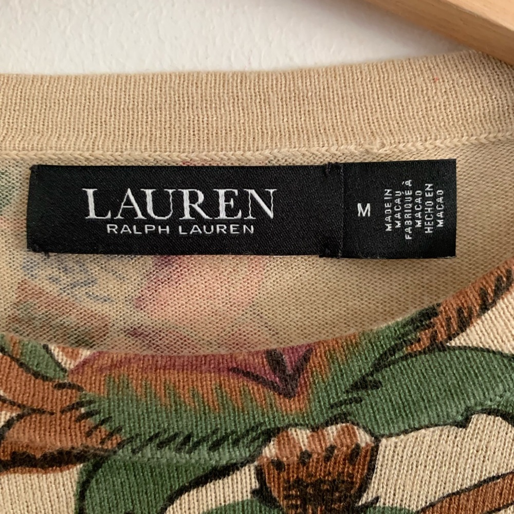 Lauren Ralph Lauren Women's Floral Cotton-Blend Sweater Size M - Picture 9 of 10